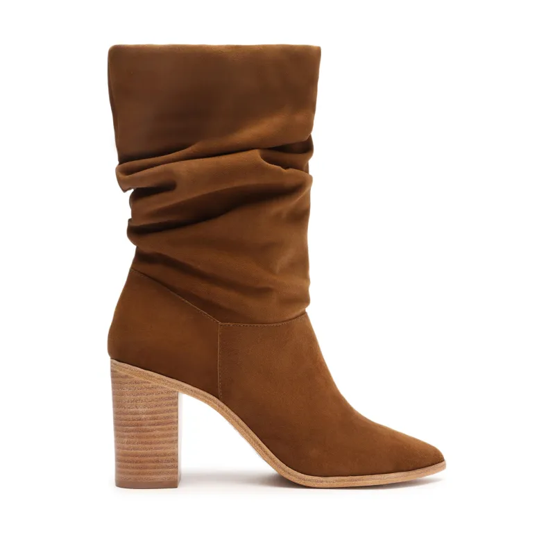 Ashlee Block Suede Bootie made by SCHUTZ