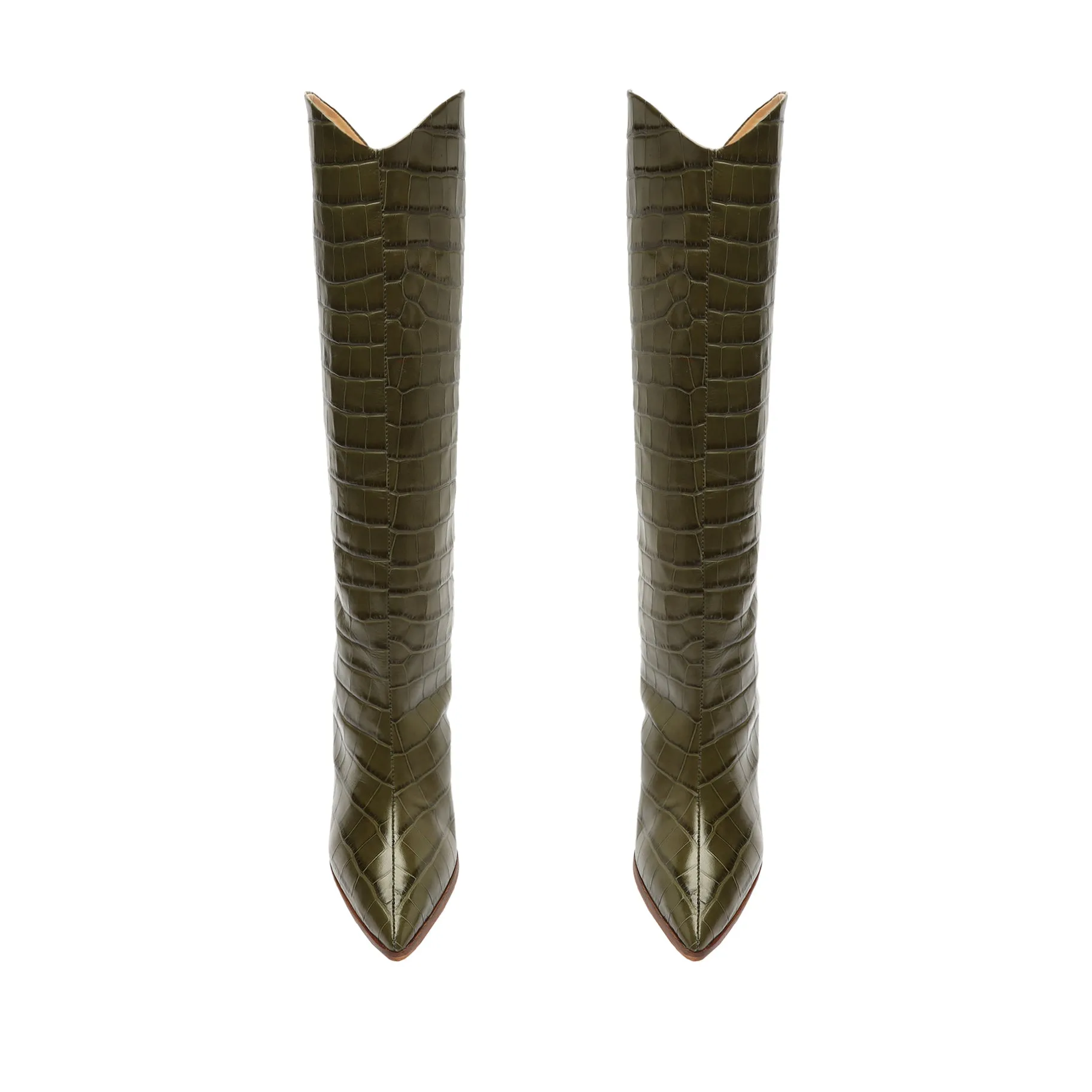 Maryana Block Crocodile-Embossed Leather Boot sold by SCHUTZ product image thumbnail 5