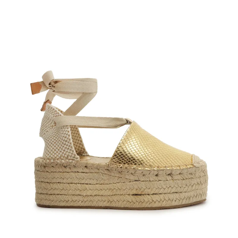 Greeca Metallic Leather Espadrille made by SCHUTZ