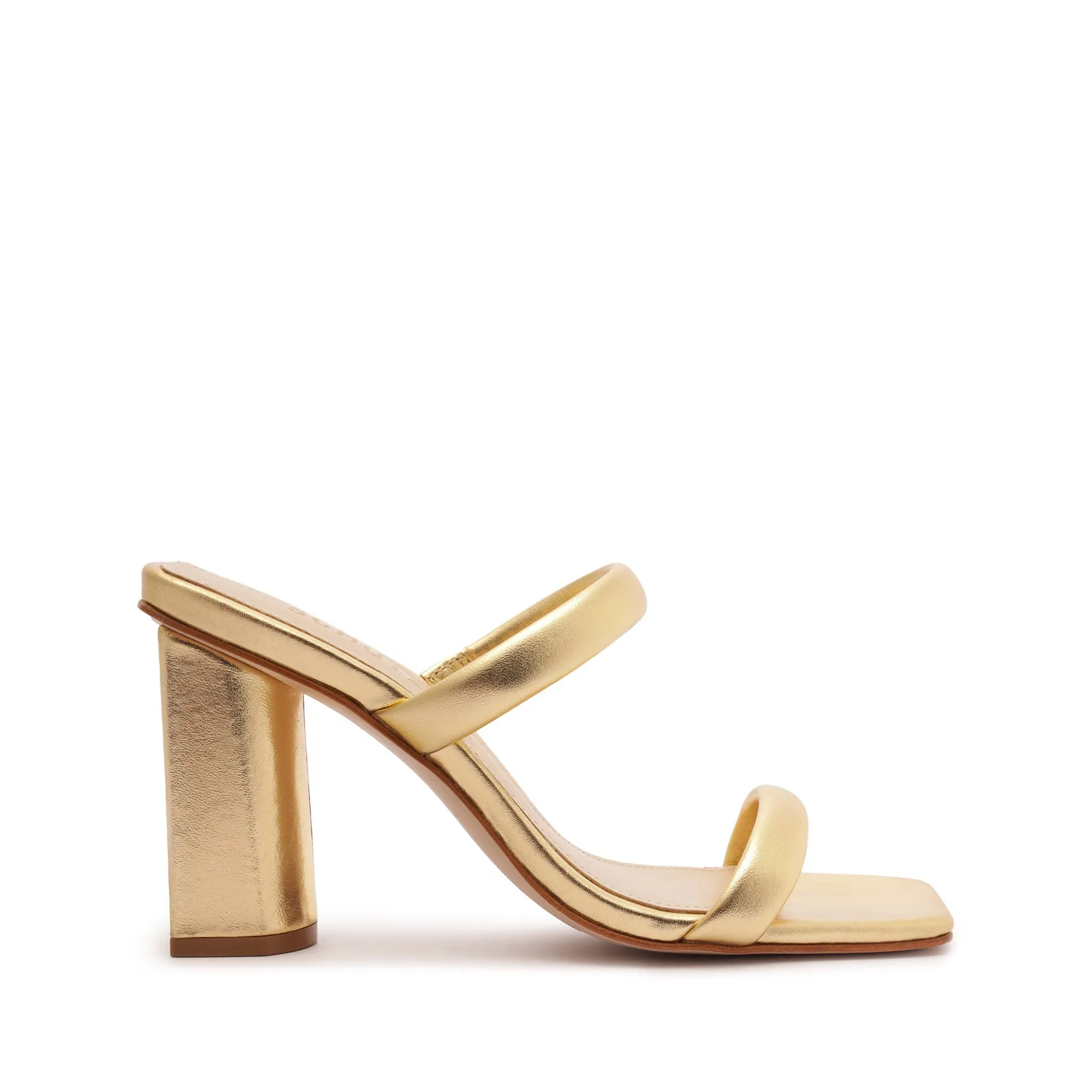 Ully Metallic Leather Sandal sold by SCHUTZ