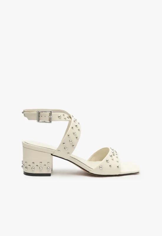 Lizzy Mid Block Leather Sandal made by SCHUTZ
