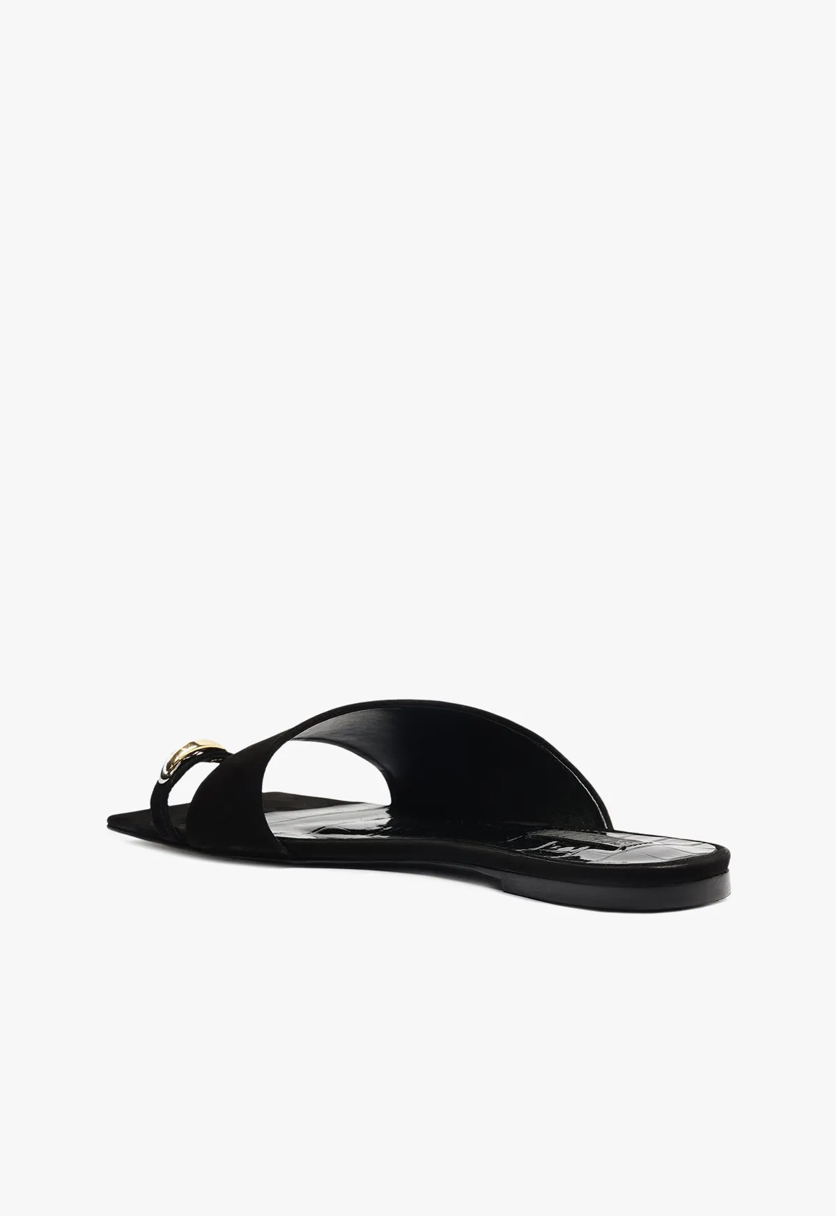 Jodie Black Leather Flat Sandal sold by SCHUTZ product image thumbnail 4
