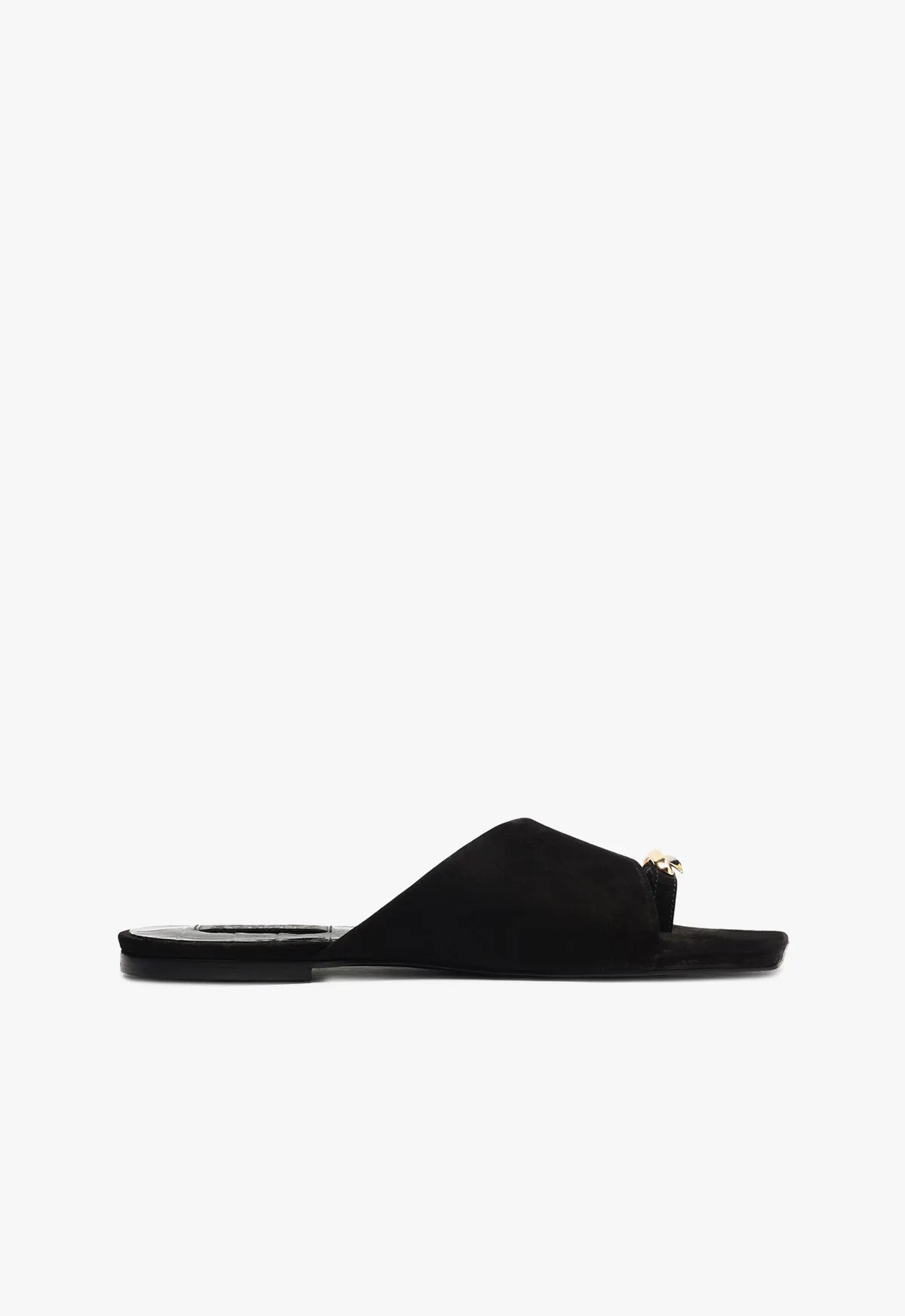 Jodie Black Leather Flat Sandal sold by SCHUTZ product image thumbnail 3