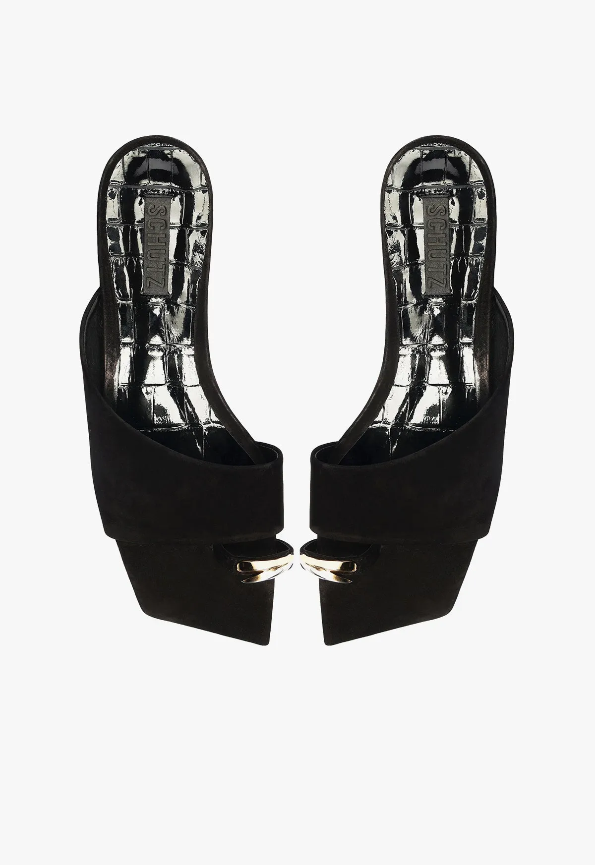 Jodie Black Leather Flat Sandal sold by SCHUTZ product image thumbnail 2