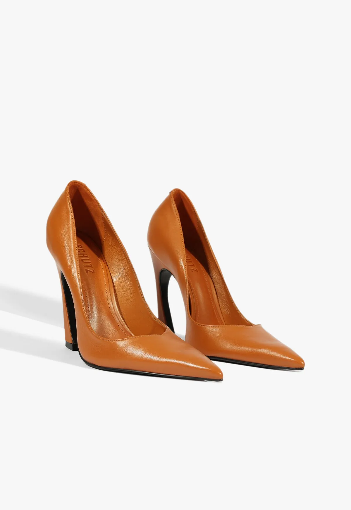 Lexi High Sculptural Brown Pump sold by SCHUTZ product image thumbnail 2
