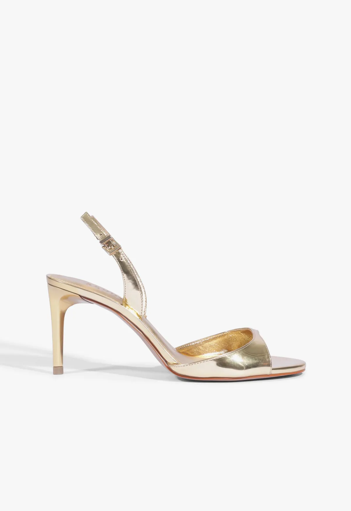 Scarlett Sling Buckle Metallic Sandal sold by SCHUTZ