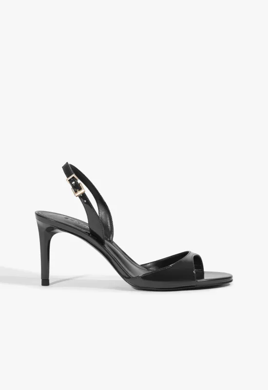 Scarlett Sling Buckle Patent Sandal made by SCHUTZ