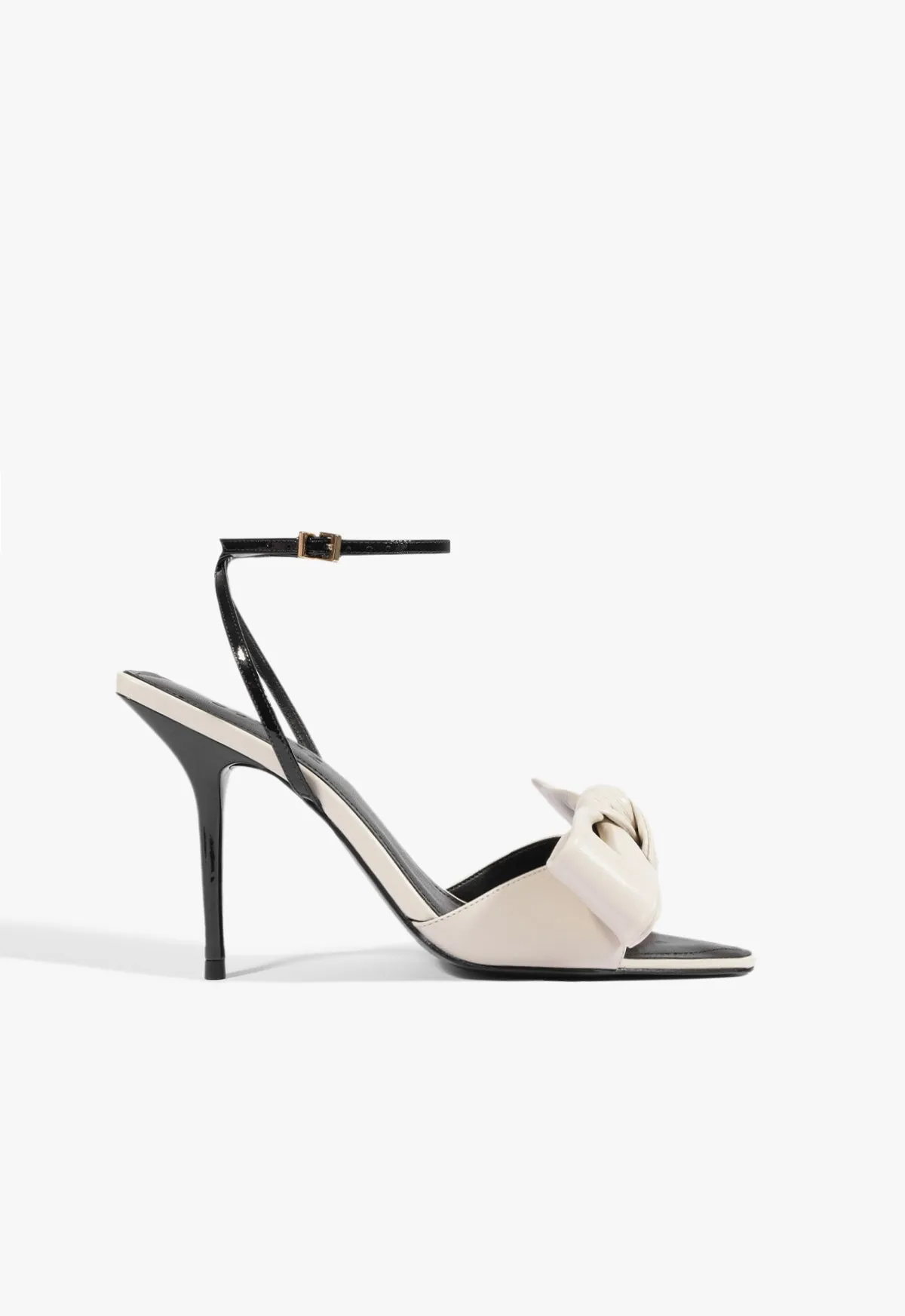 Elodie Buckle Bow Leather Sandal sold by SCHUTZ
