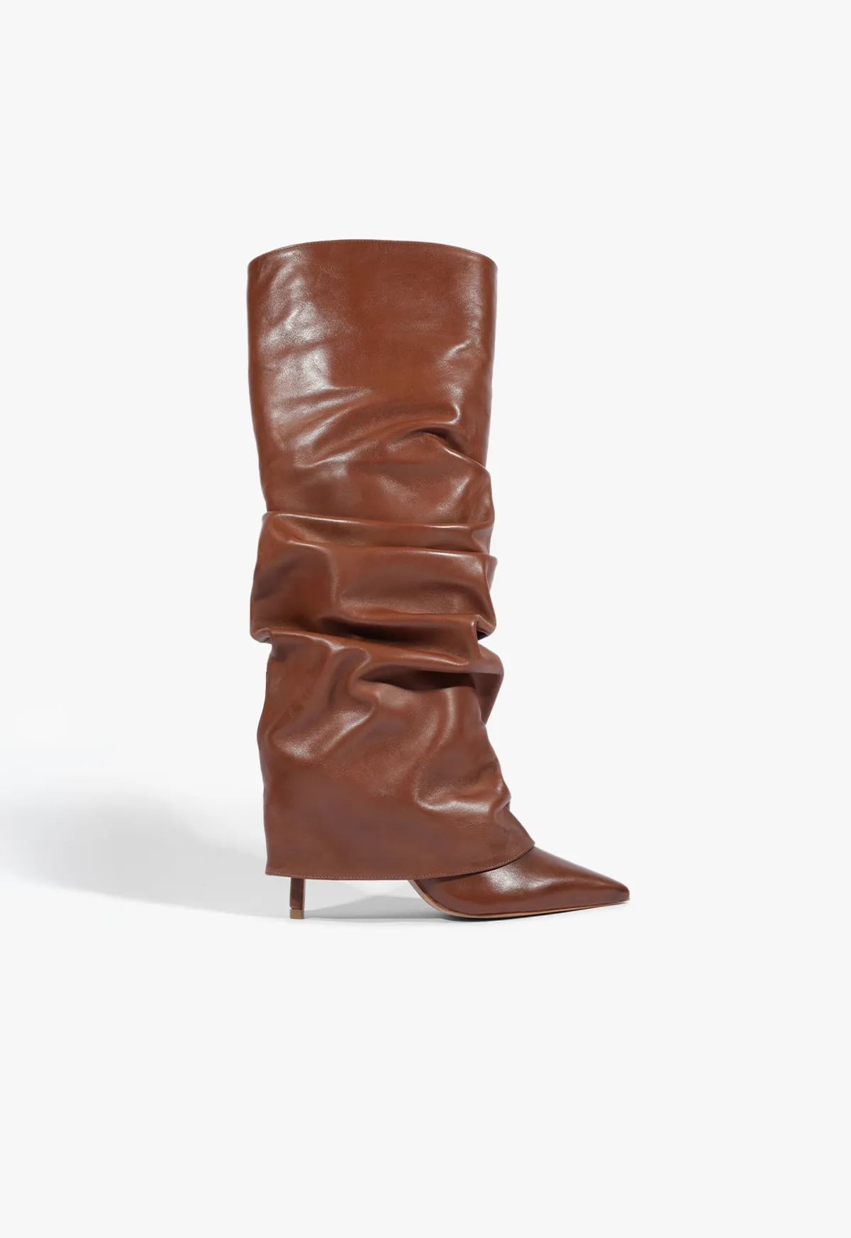 Mikki Up Cloak Leather Boot sold by SCHUTZ