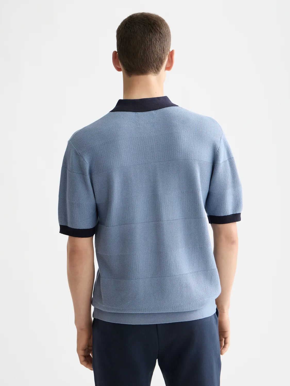 Knitted tonal striped polo sold by Scotch & Soda product image thumbnail 3