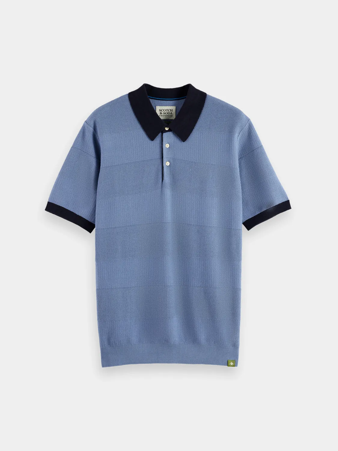 Knitted tonal striped polo sold by Scotch & Soda product image thumbnail 2