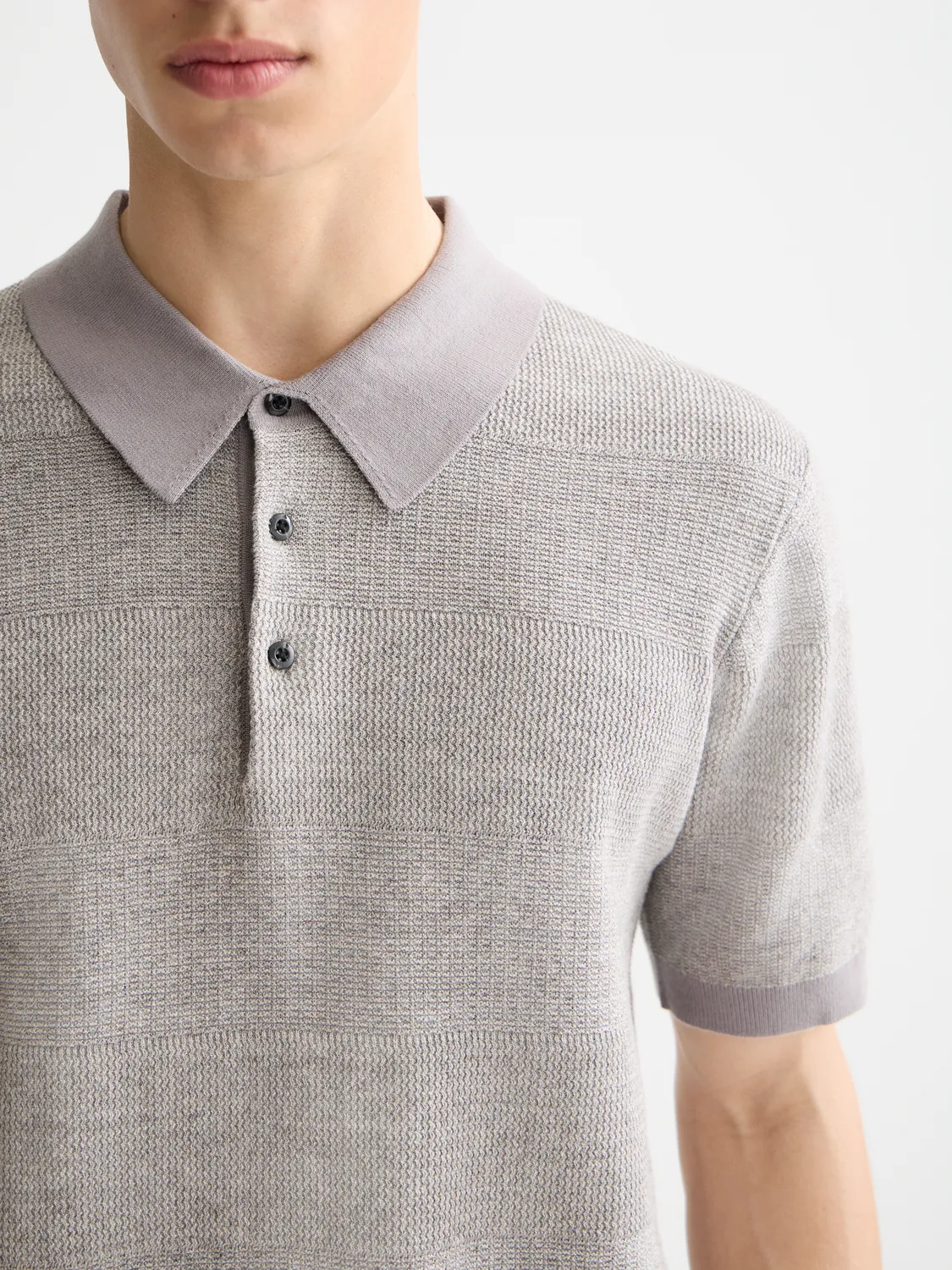 Knitted tonal striped polo sold by Scotch & Soda product image thumbnail 5