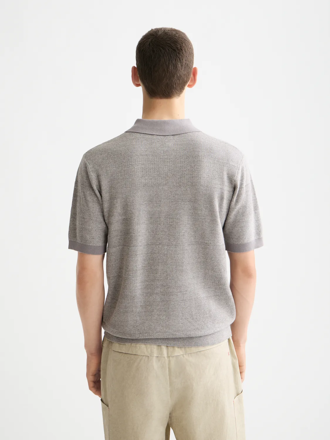 Knitted tonal striped polo sold by Scotch & Soda product image thumbnail 3