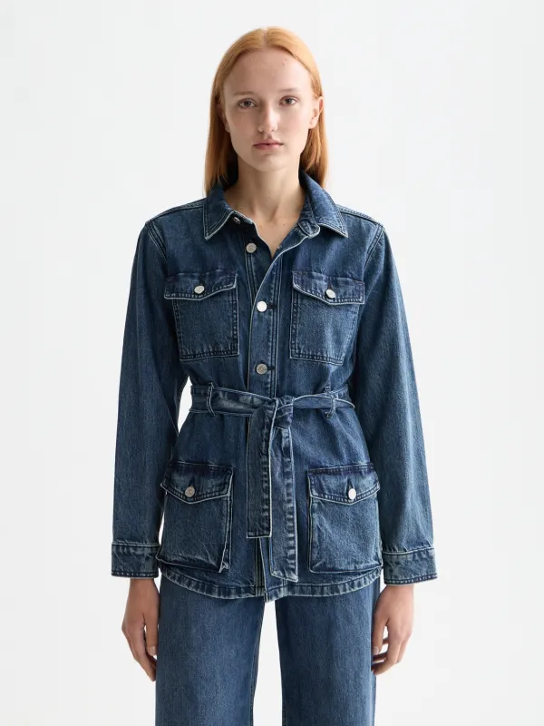Belted denim jacket sold by Scotch & Soda