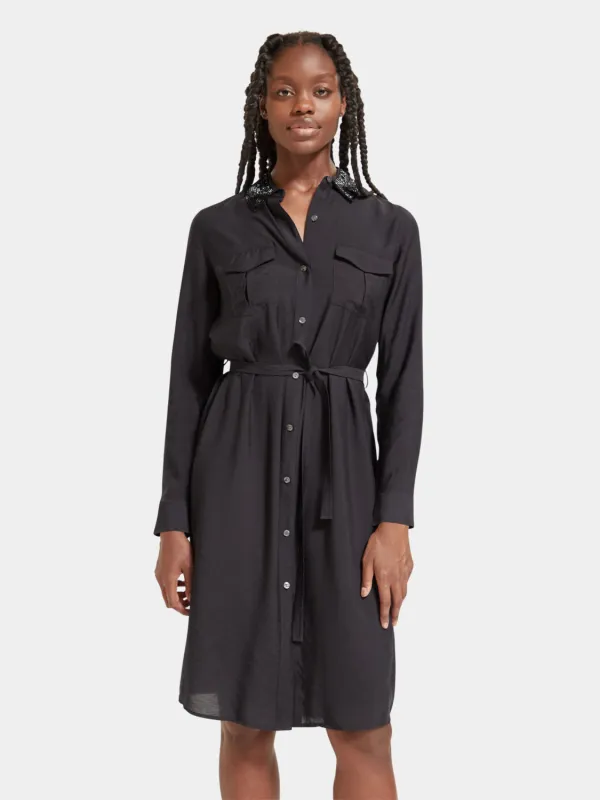 Beaded collar midi shirt dress made by Scotch & Soda