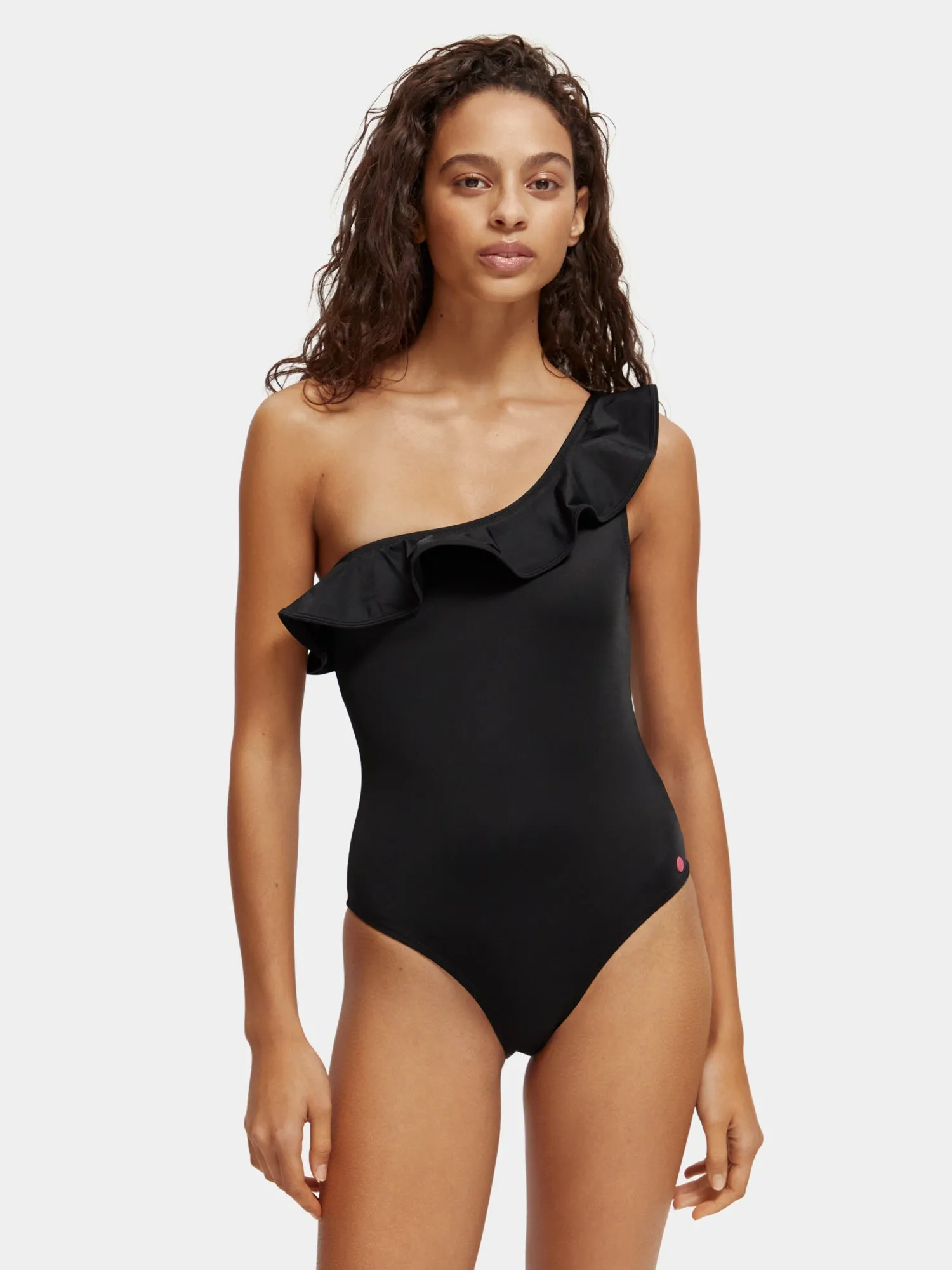 One shoulder ruffle swimsuit sold by Scotch & Soda