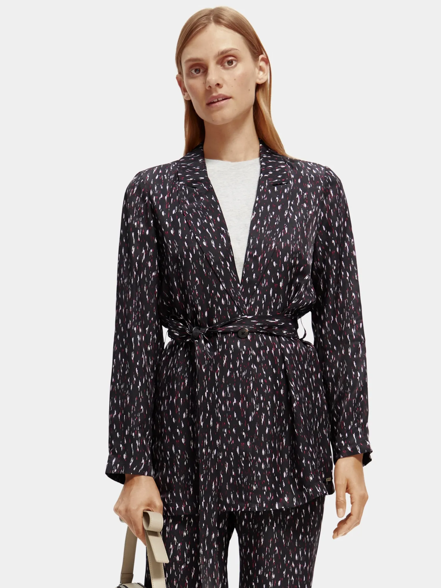 Printed belted blazer sold by Scotch & Soda