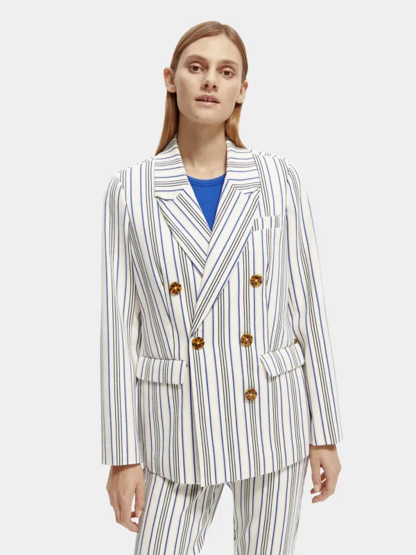 Double-breasted striped blazer made by Scotch & Soda