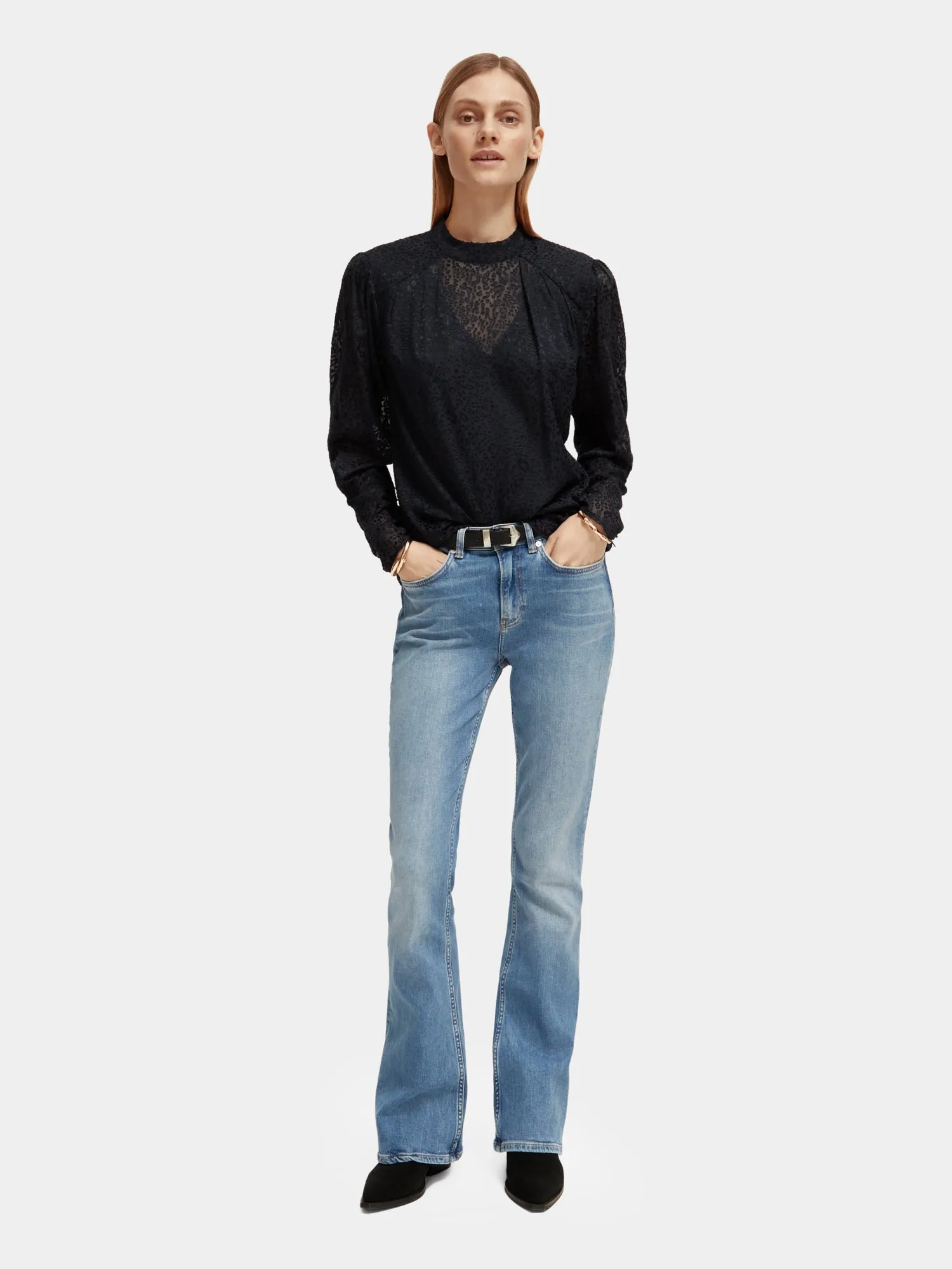 Mock neck open back blouse sold by Scotch & Soda product image thumbnail 4