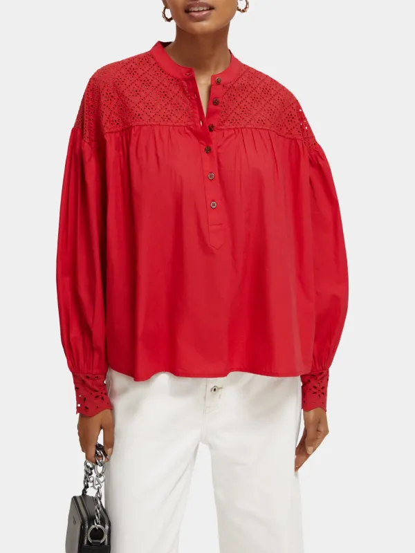 Broderie anglaise blouse sold by Scotch & Soda