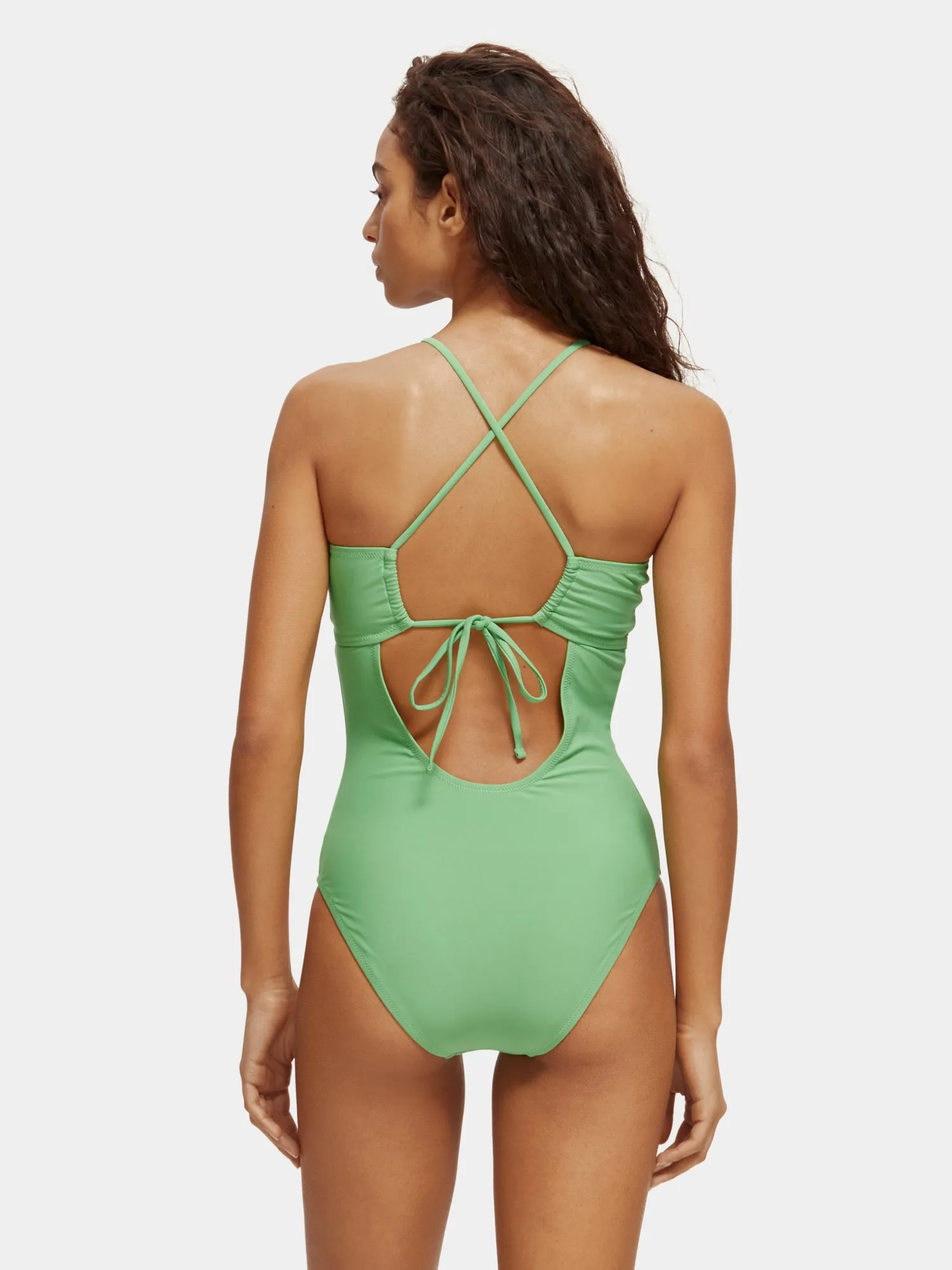 Ruched front halter swimsuit sold by Scotch & Soda product image thumbnail 3