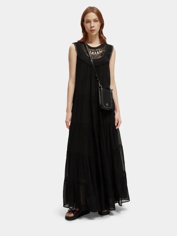 Tiered crocheted maxi dress made by Scotch & Soda