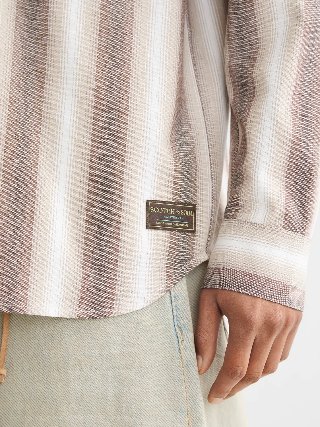 Shadow-striped cotton shirt sold by Scotch & Soda product image thumbnail 5