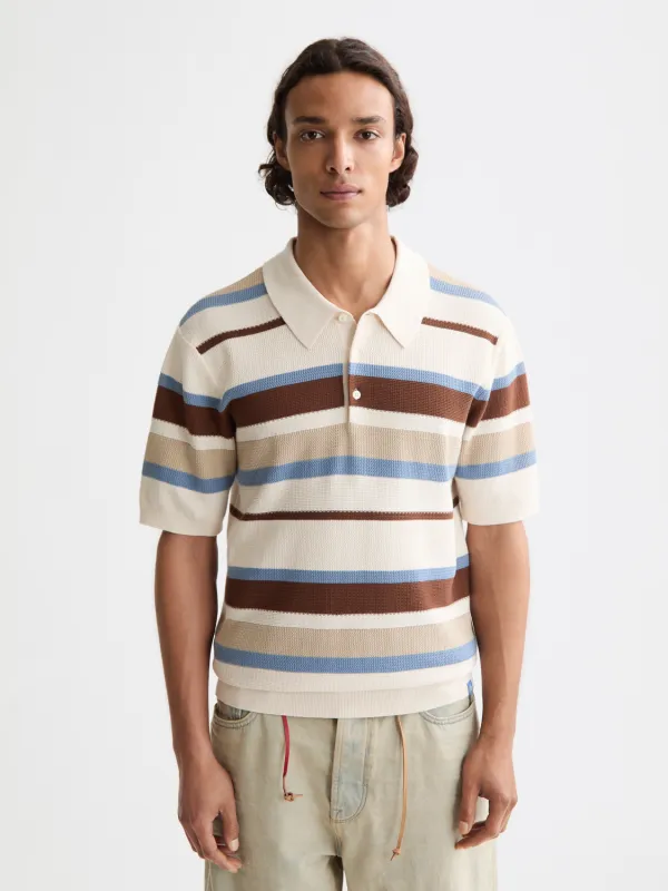Knitted striped polo sold by Scotch & Soda