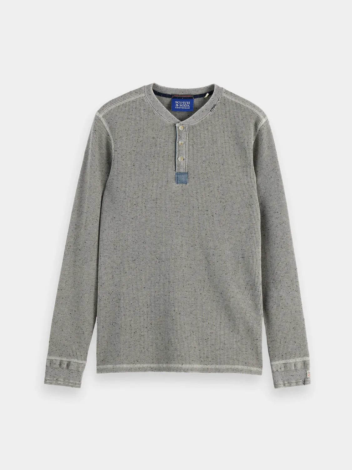 Denim washed henley shirt sold by Scotch & Soda product image thumbnail 2