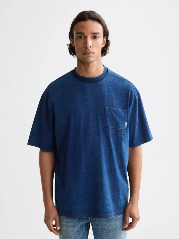 Washed indigo t-shirt made by Scotch & Soda