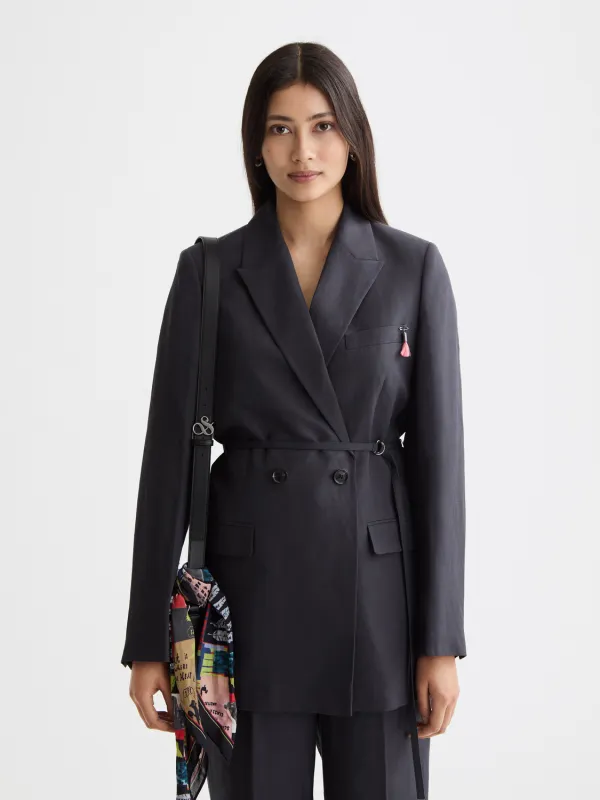 Double-breasted belted blazer made by Scotch & Soda