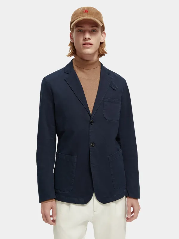 Structured garment-dyed cotton-blend blazer sold by Scotch & Soda