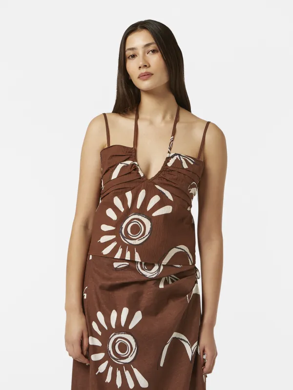 Gathered halter top made by Scotch & Soda