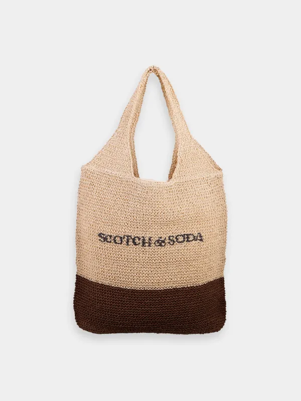 Oversized straw tote bag made by Scotch & Soda