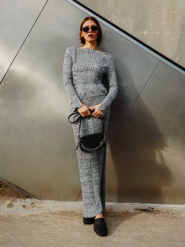 Maxi ribbed knitted skirt made by Scotch & Soda