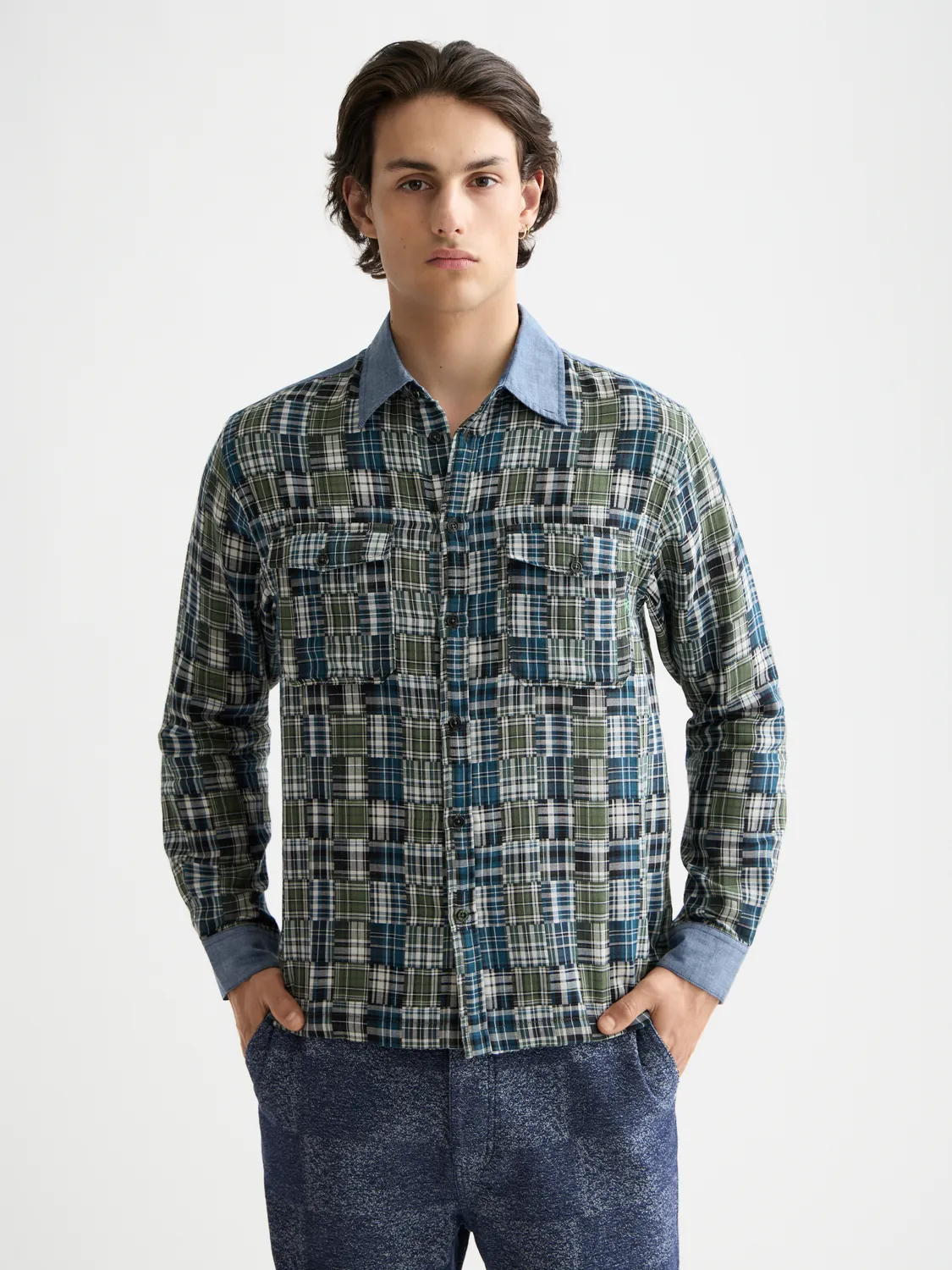 Patchwork flannel shirt sold by Scotch & Soda