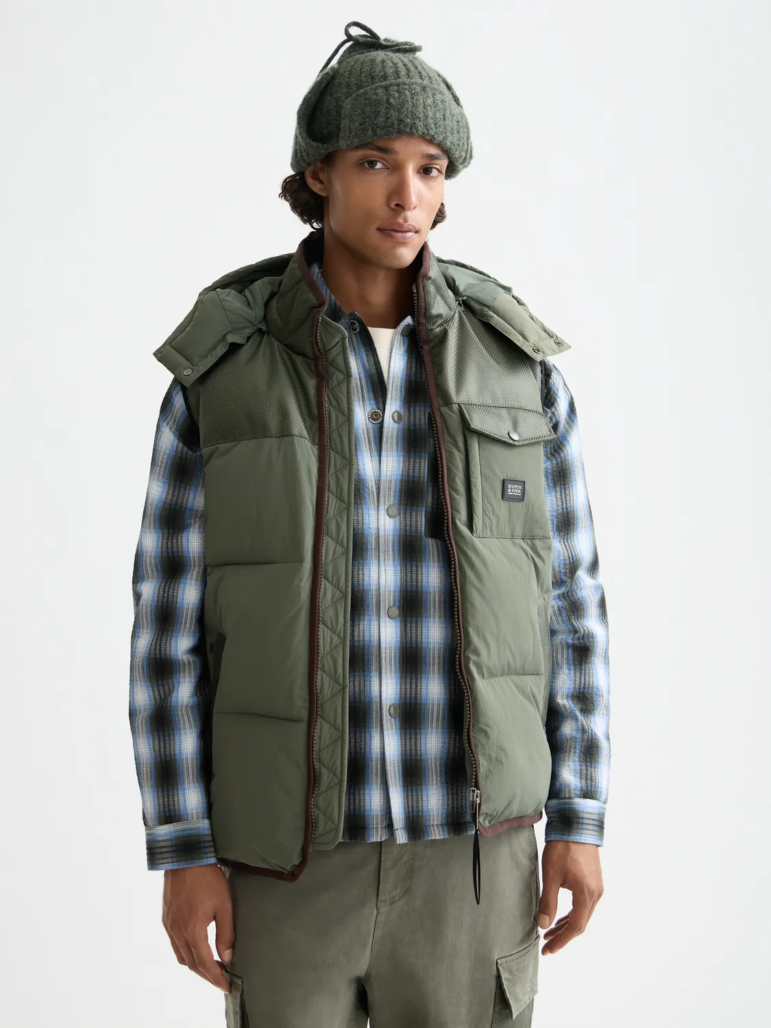 Hooded puffer vest sold by Scotch & Soda