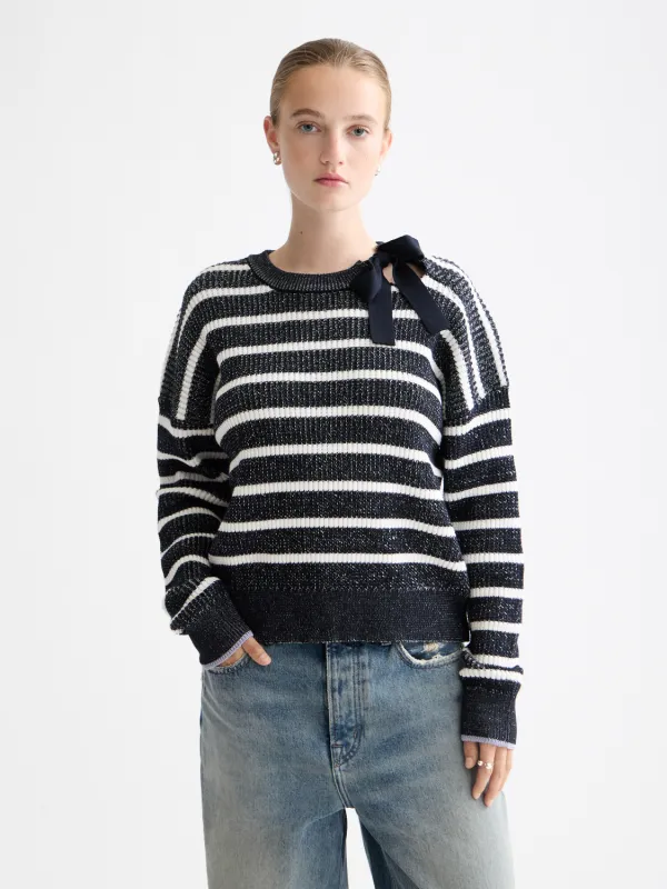 Stripe tie neck pullover sold by Scotch & Soda