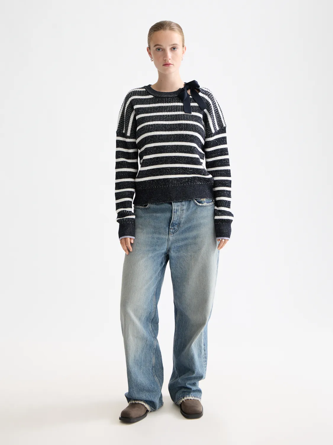 Stripe tie neck pullover sold by Scotch & Soda product image thumbnail 4