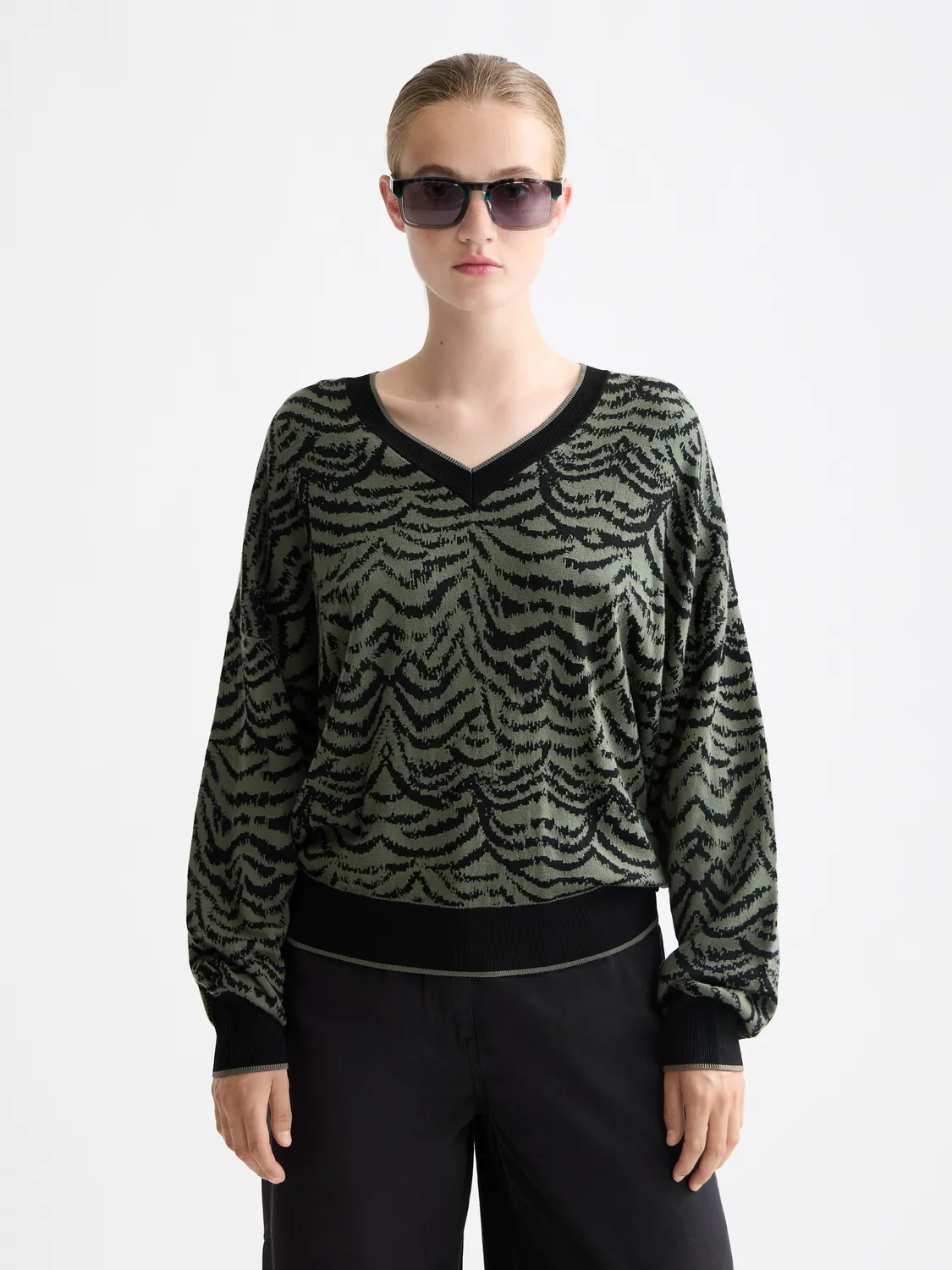 Jacquard v-neck pullover sold by Scotch & Soda