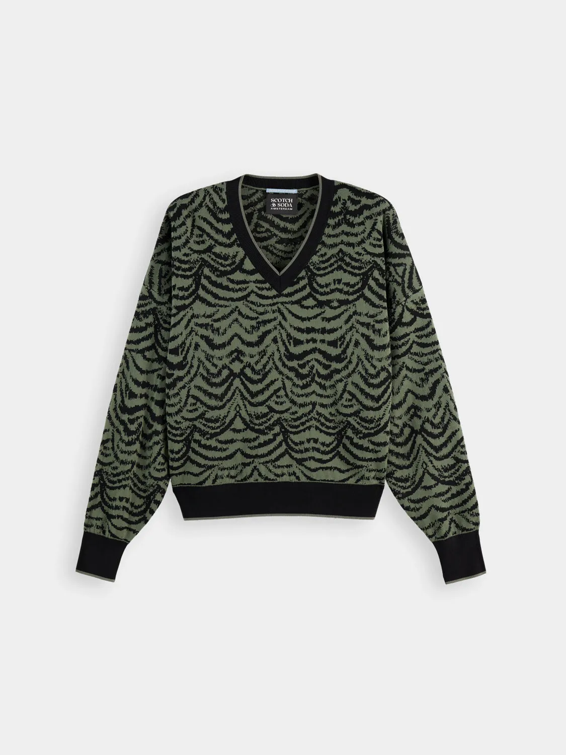 Jacquard v-neck pullover sold by Scotch & Soda product image thumbnail 2