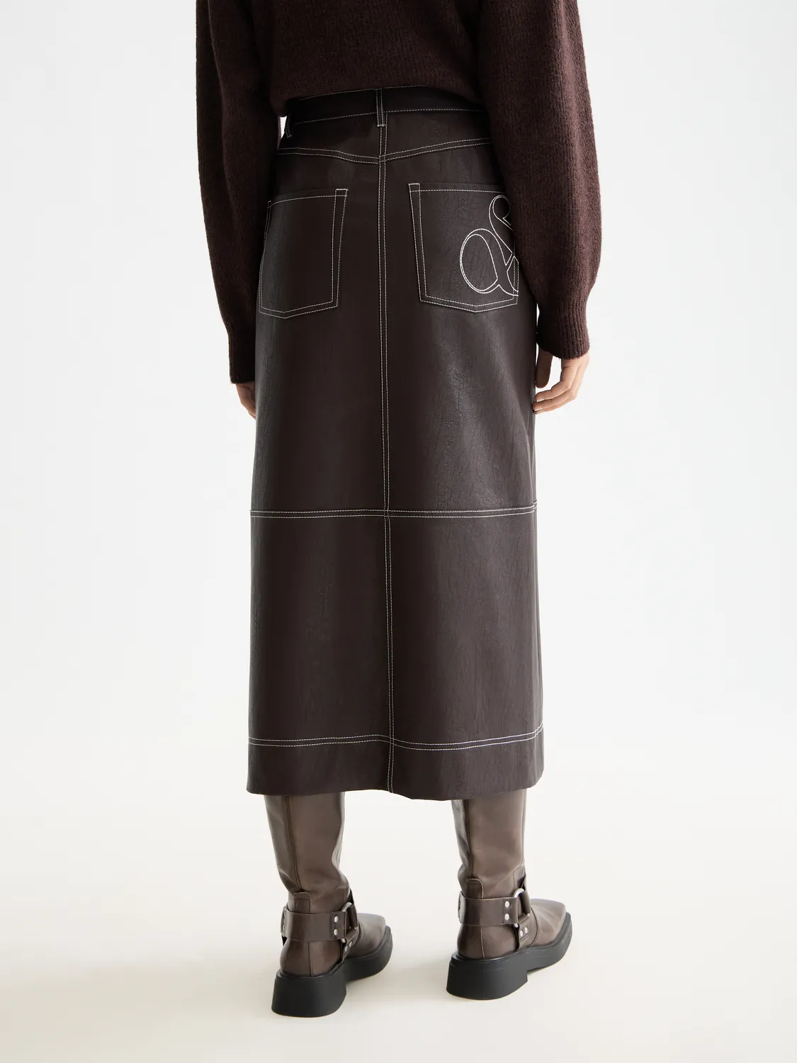 Faux leather midi skirt sold by Scotch & Soda product image thumbnail 3