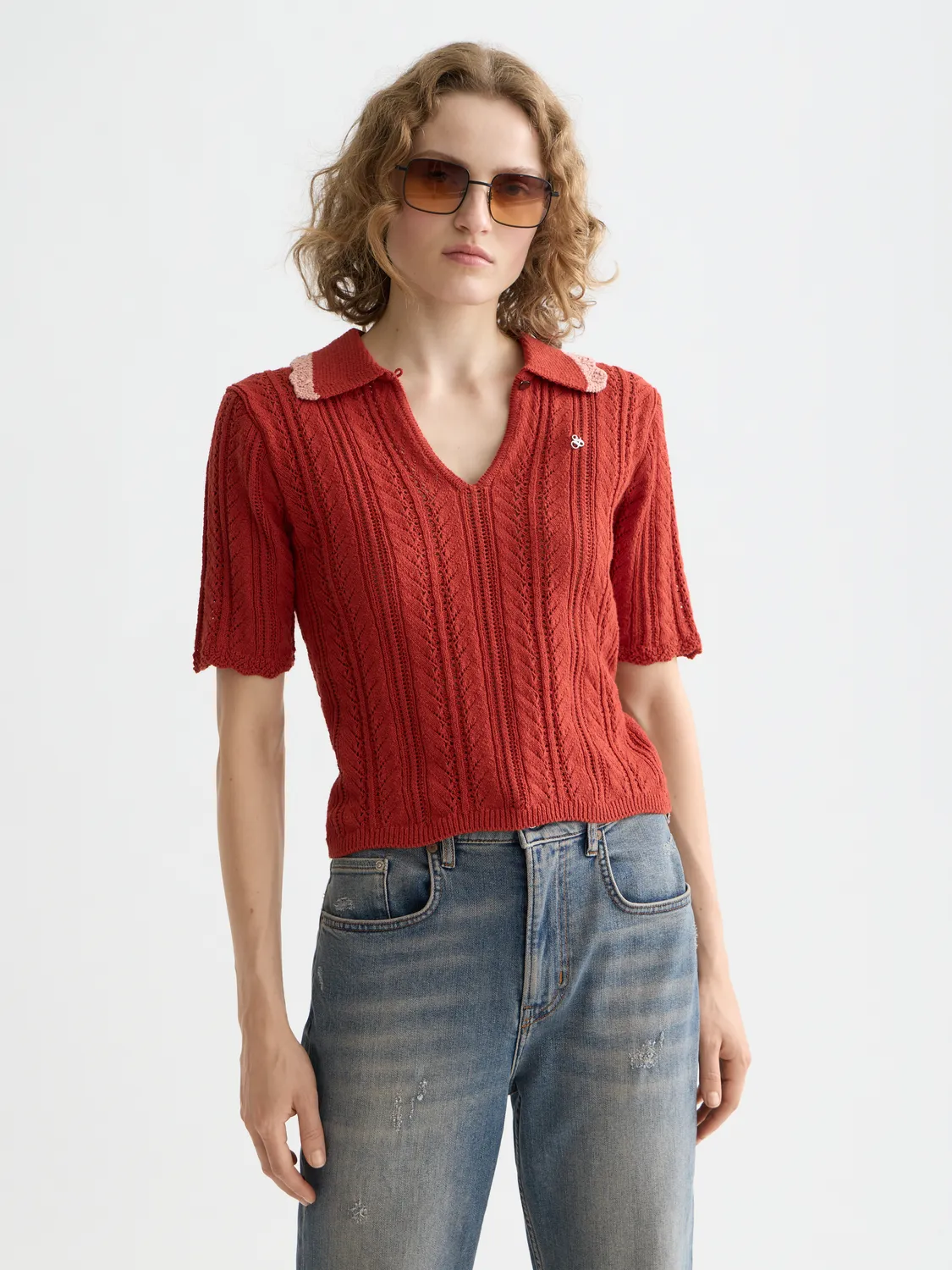 Pointelle collared polo sold by Scotch & Soda