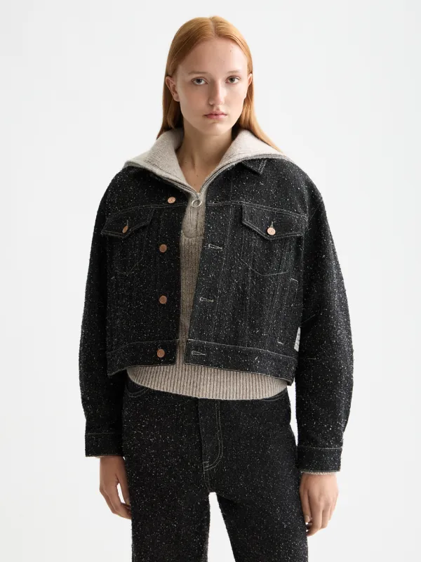 Textured denim jacket sold by Scotch & Soda