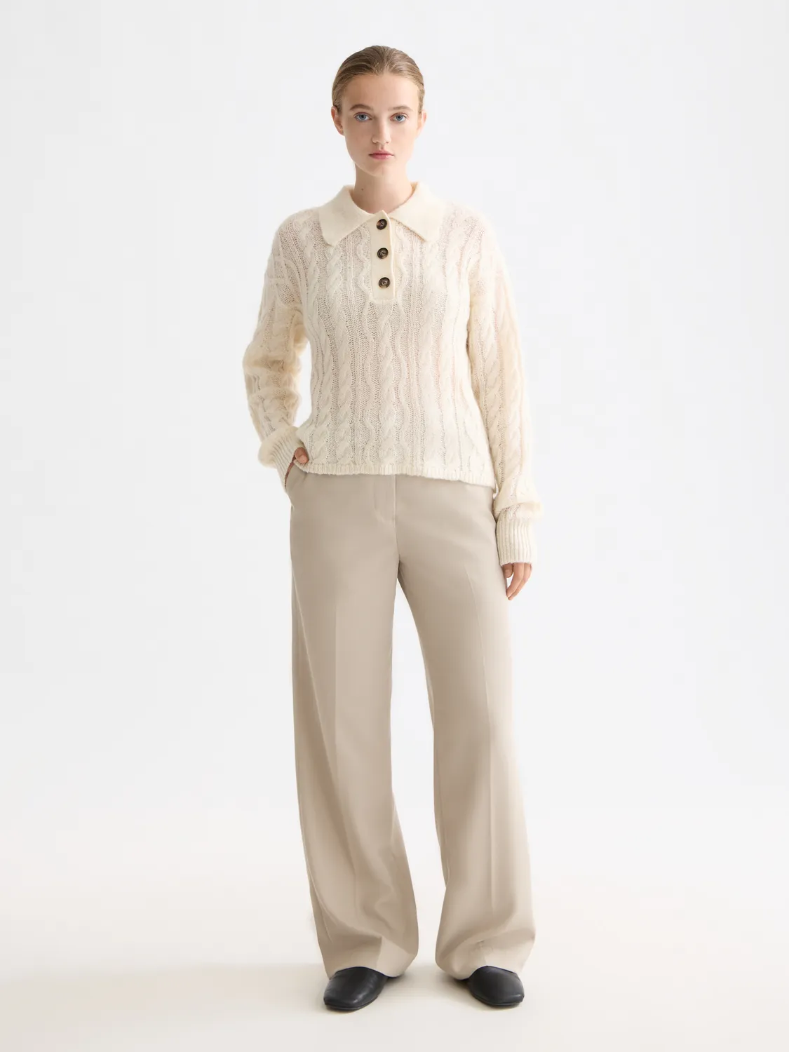 Cable stitch polo pullover sold by Scotch & Soda product image thumbnail 4