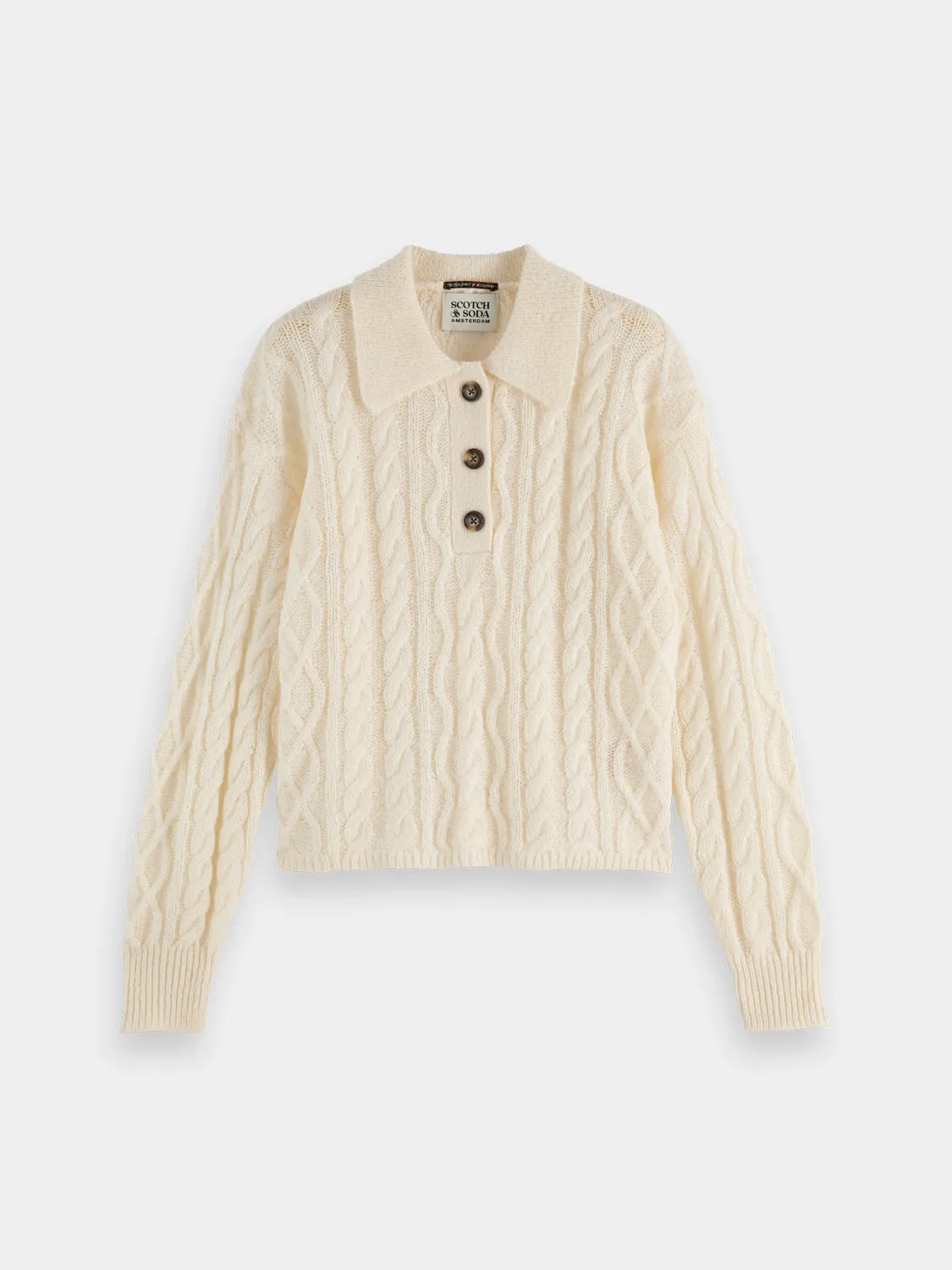 Cable stitch polo pullover sold by Scotch & Soda product image thumbnail 2