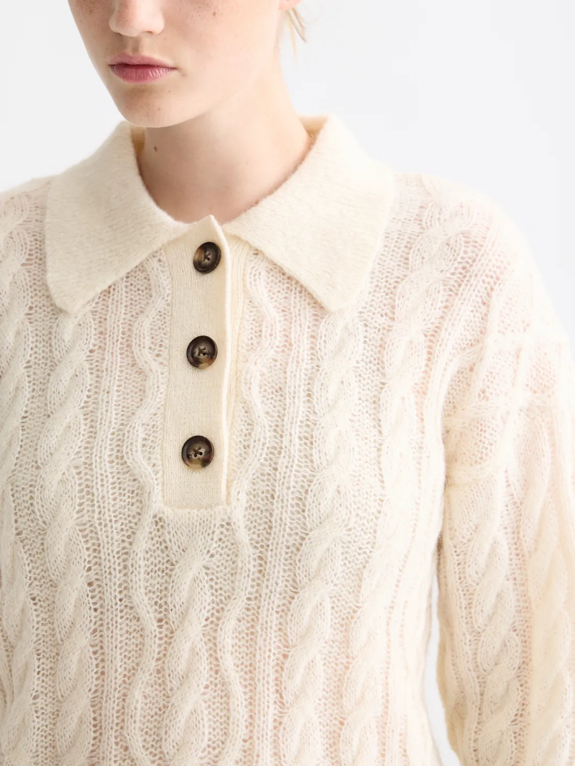 Cable stitch polo pullover sold by Scotch & Soda product image thumbnail 5