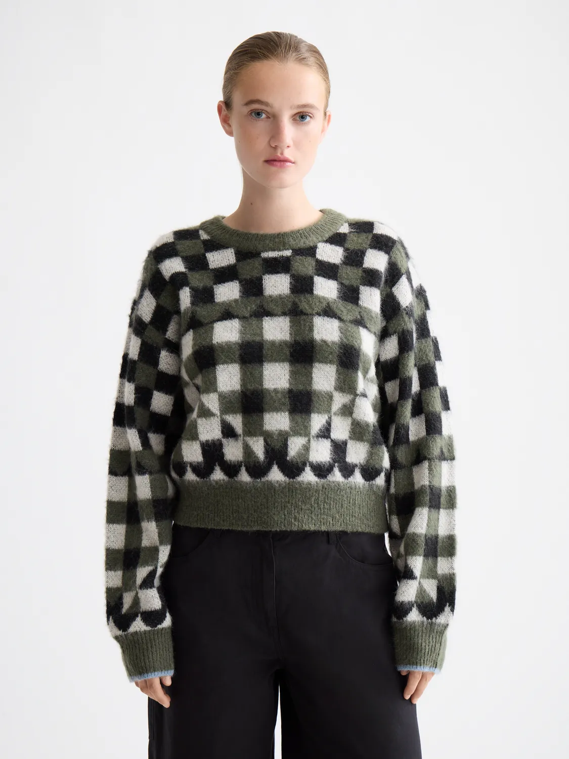 Fuzzy jacquard pullover sold by Scotch & Soda