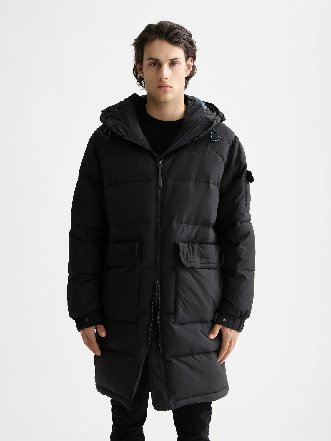 Long puffer jacket sold by Scotch & Soda