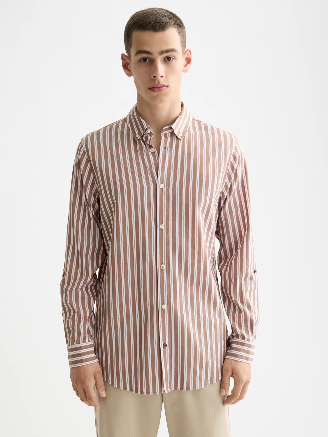 Yarn-dyed striped shirt sold by Scotch & Soda